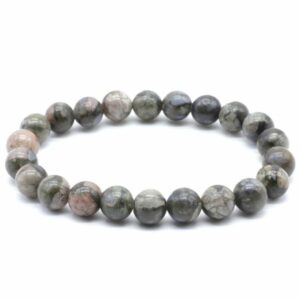 Bracelet en libérite naturelle, perles rondes de 8 mm, couleur douce translucide. Livraison gratuite en France métropolitaine