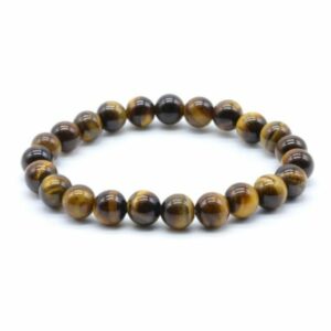 Bracelet en perles naturelles d’Œil de Tigre 8 mm – Reflets dorés – Origine Afrique du Sud – Livraison gratuite en France métropolitaine - TerraCristaux