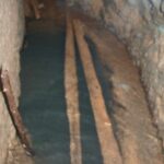 Vestiges de voie de roulage dans une galerie au Thillot