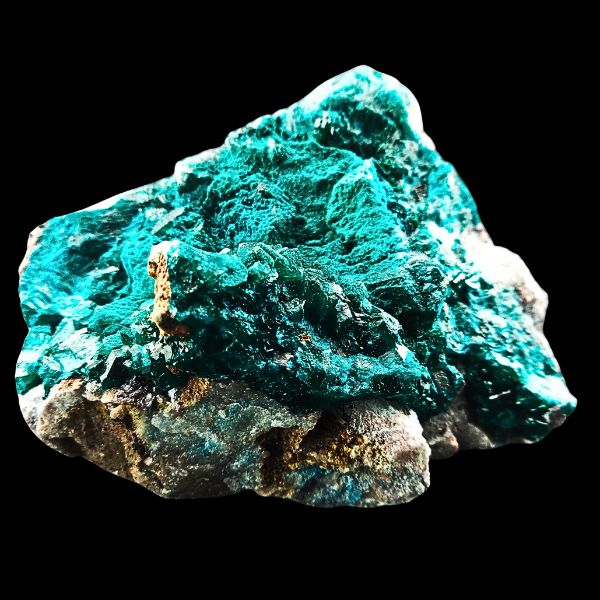 Dioptase verte intense, cristaux détaillés, 234 g, Mine de Tantara, Katanga (RDC), vue alternative pour collection et exposition