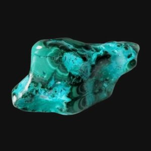 Forme libre chrysocolle malachite Tantara, première face sur tranche stabilisée