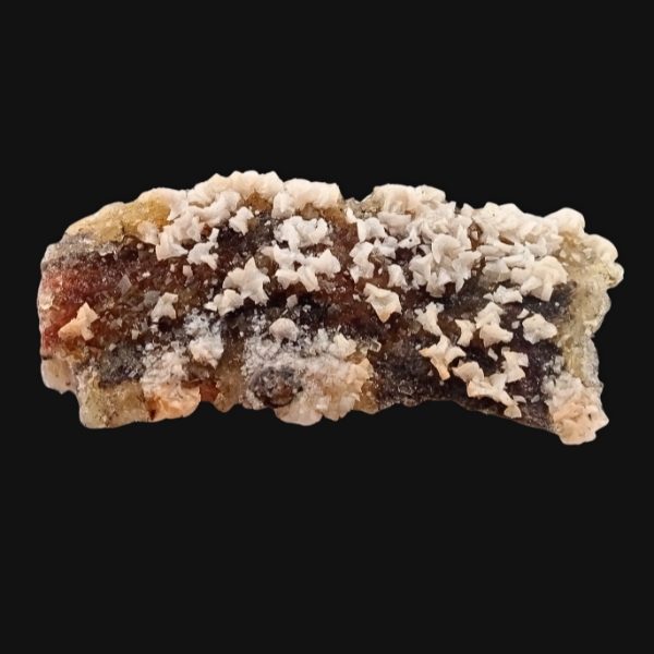 Face arrière de la fluorite miel de Moscona avec cristaux de baryte