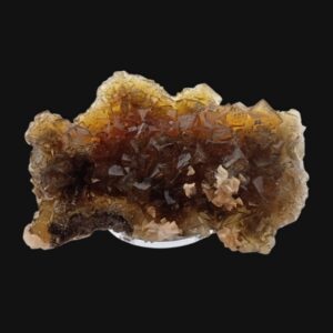 Fluorite miel avec baryte de Moscona – Asturias, Espagne – Pièce de collection